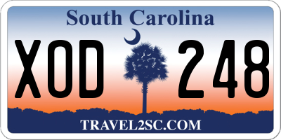SC license plate XOD248
