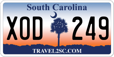 SC license plate XOD249