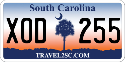SC license plate XOD255