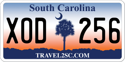 SC license plate XOD256