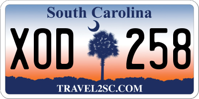 SC license plate XOD258