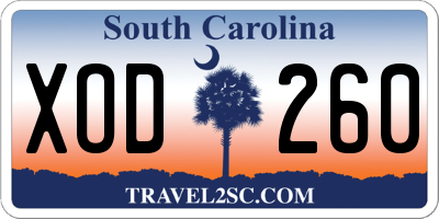 SC license plate XOD260