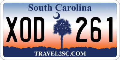 SC license plate XOD261