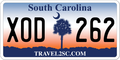 SC license plate XOD262