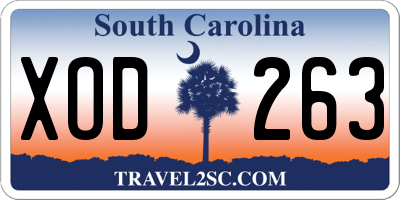 SC license plate XOD263