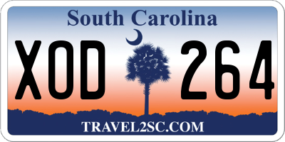 SC license plate XOD264