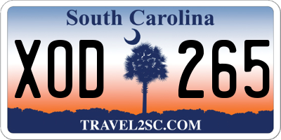 SC license plate XOD265