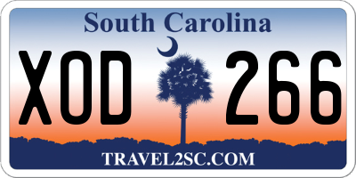 SC license plate XOD266