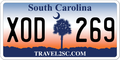 SC license plate XOD269