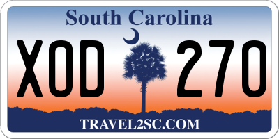 SC license plate XOD270