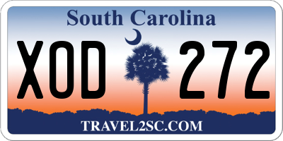 SC license plate XOD272