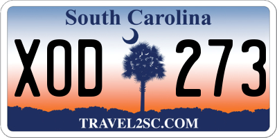 SC license plate XOD273
