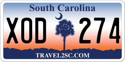 SC license plate XOD274