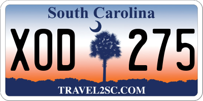 SC license plate XOD275
