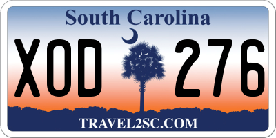 SC license plate XOD276