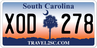 SC license plate XOD278