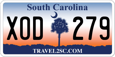SC license plate XOD279