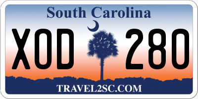SC license plate XOD280