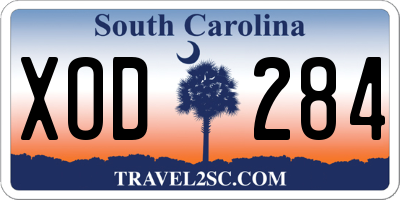 SC license plate XOD284