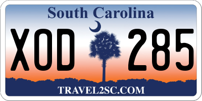 SC license plate XOD285