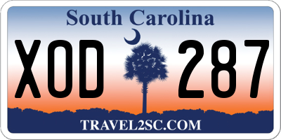 SC license plate XOD287
