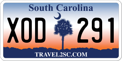 SC license plate XOD291