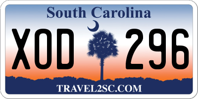 SC license plate XOD296