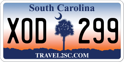 SC license plate XOD299