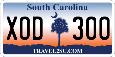 SC license plate XOD300