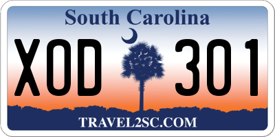 SC license plate XOD301