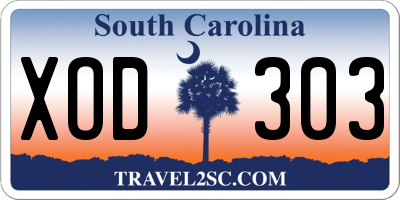 SC license plate XOD303