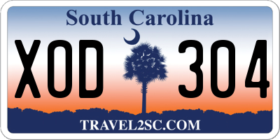 SC license plate XOD304