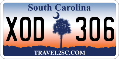 SC license plate XOD306