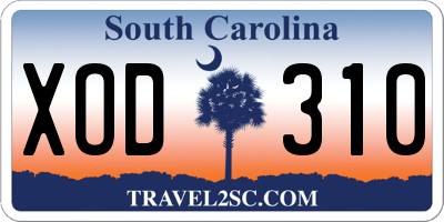 SC license plate XOD310
