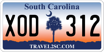 SC license plate XOD312