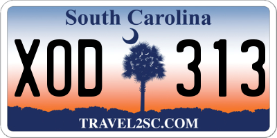 SC license plate XOD313