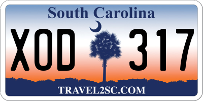 SC license plate XOD317