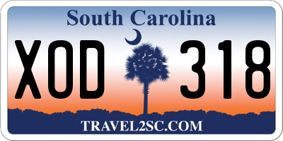 SC license plate XOD318