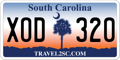 SC license plate XOD320