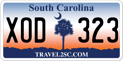 SC license plate XOD323
