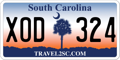 SC license plate XOD324