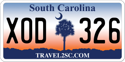 SC license plate XOD326
