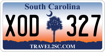 SC license plate XOD327