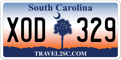 SC license plate XOD329