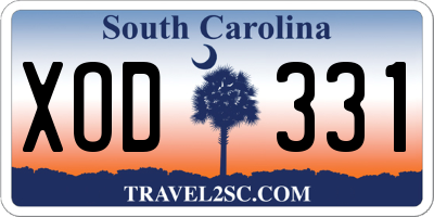 SC license plate XOD331