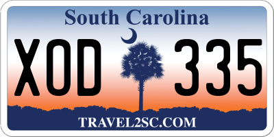 SC license plate XOD335