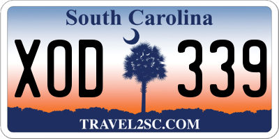 SC license plate XOD339