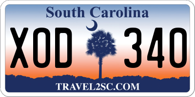SC license plate XOD340