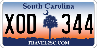 SC license plate XOD344