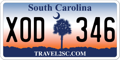 SC license plate XOD346